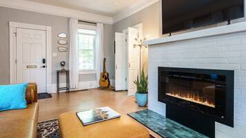 TV, fireplace, offices