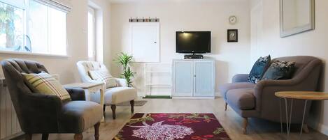 TV, DVD player, books