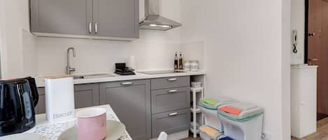 Fridge, microwave, stovetop, dishwasher