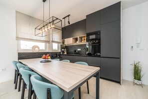 Exclusive Apartment, 4 Bedrooms, Private Pool | Private kitchen | Full-size fridge, microwave, oven, dishwasher - Apartment Sun Private Pool and Jacuzzi  (Novalja)