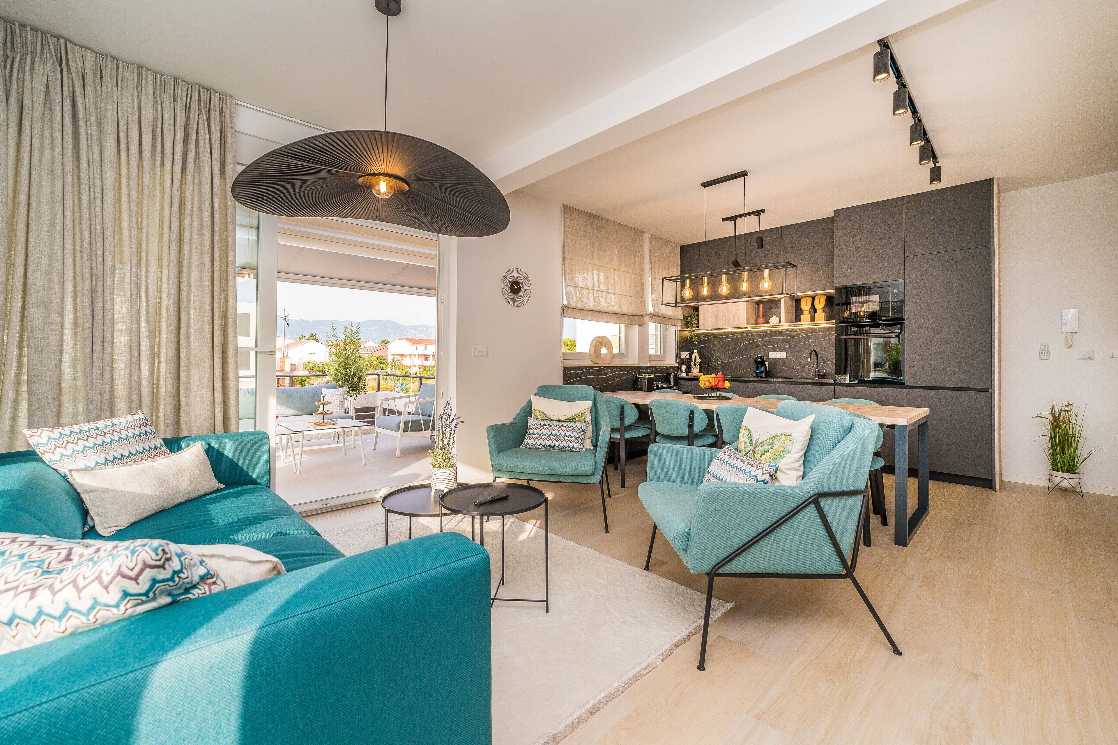 Appartement exclusif, 4 chambres, piscine privée | Aire de séjour