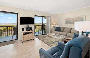 TV, DVD player - Bayfront Condo with Beautiful Views and Pool (Ocean City)