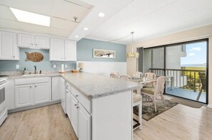 Fridge, microwave, oven, stovetop - Bayfront Condo with Beautiful Views and Pool (Ocean City)