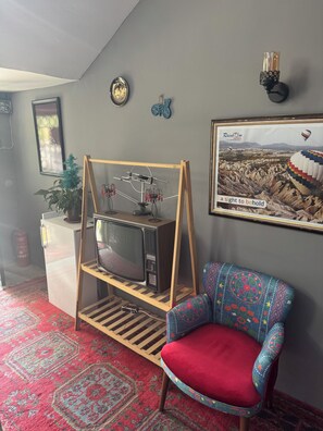 55-cm plasma TV with digital channels, books