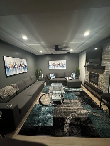 Modern styled 3 Bdrm 2 bath with a Game Room and large sitting and dining area.