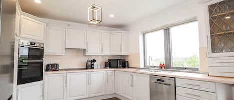 Fridge, dishwasher, electric kettle, toaster