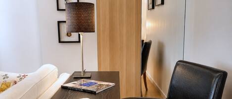 1 bedroom, desk, soundproofing, iron/ironing board