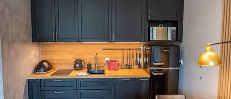 Fridge, microwave, stovetop, dishwasher