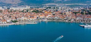 Apartment | Aerial view - A 2 Luxury apt w big Balcony, 4 min Walk to Beach (Split)