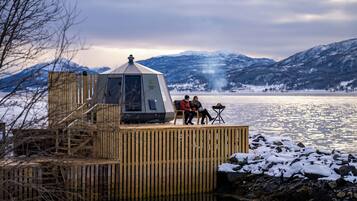 Hytte – design, 1 dobbeltseng (349) | Memory foam-senger, wi-fi (inkludert) og sengetøy