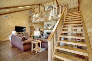 House, Multiple Beds, Hot Tub (157 Emil Eberle Rd) | Living area | MP3 dock - Shady Lane Lodge - Near Town & Wheelchair Access (Fredericksburg)