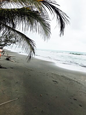 Private beach, black sand, beach massages, beach yoga