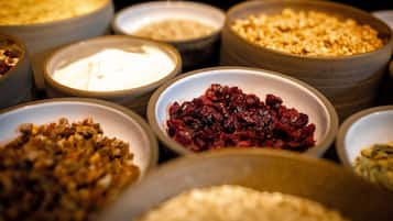A variety of food items in bowls.