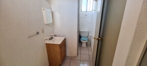 Shower, towels, soap, shampoo