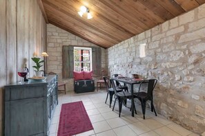 Cabin, Multiple Beds, Patio (3499 W US Hwy 290) | Dining - Gorgeous Barn Cabin 10min From Main St! (Fredericksburg)