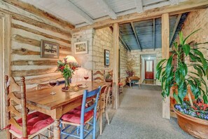 Dining - Historic Log Cabin Retreat Near Town on 5 Acres! (Fredericksburg)