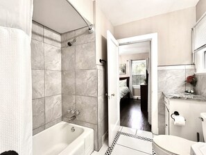 Hair dryer, soap, shampoo