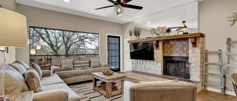 Condo, Multiple Beds, Pool Access (371 W Lincoln C216) | Living area | Fireplace