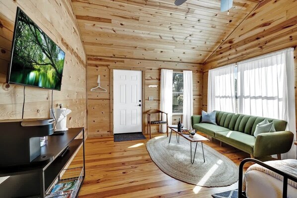 Cabin, 1 King Bed, Hot Tub (3107 Keese Rd #2) | Living area | TV