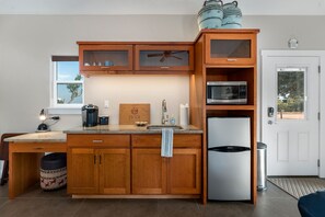 Cottage, 1 King Bed, Patio, Mountain View | Private kitchen | Fridge, microwave, coffee/tea maker, toaster