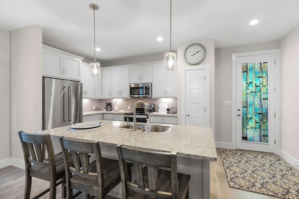 House, Multiple Beds, Patio (1215 Lavaca) | Private kitchen | Coffee/tea maker, electric kettle - Pristine 3-bedroom Home Near Canyon Lake! (Canyon Lake)