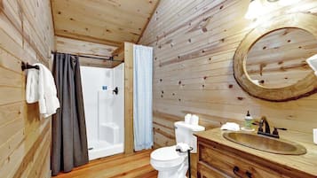 Cabin, 1 King Bed, Hot Tub (3107 Keese Rd #3) | Bathroom | Towels