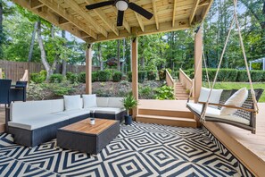 Terrace/patio - Convenient City Retreat with MASSIVE Backyard, 10 mins from Airport (Riverdale)