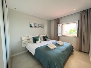 Apartment, 1 Schlafzimmer, Poolzugang | 1 Schlafzimmer, Bettwäsche