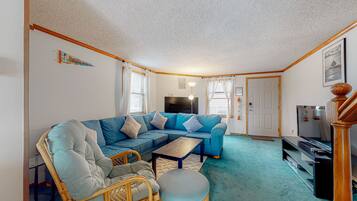 TV, DVD player, books