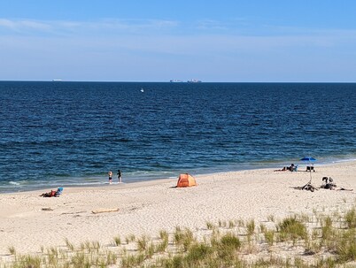 Where the Jersey Shore begins with Waterviews of Sandy Hook, with new game room!
