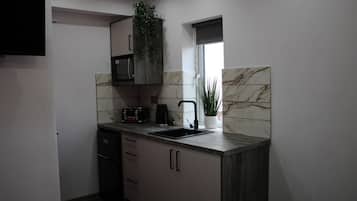 Fridge, microwave, toaster