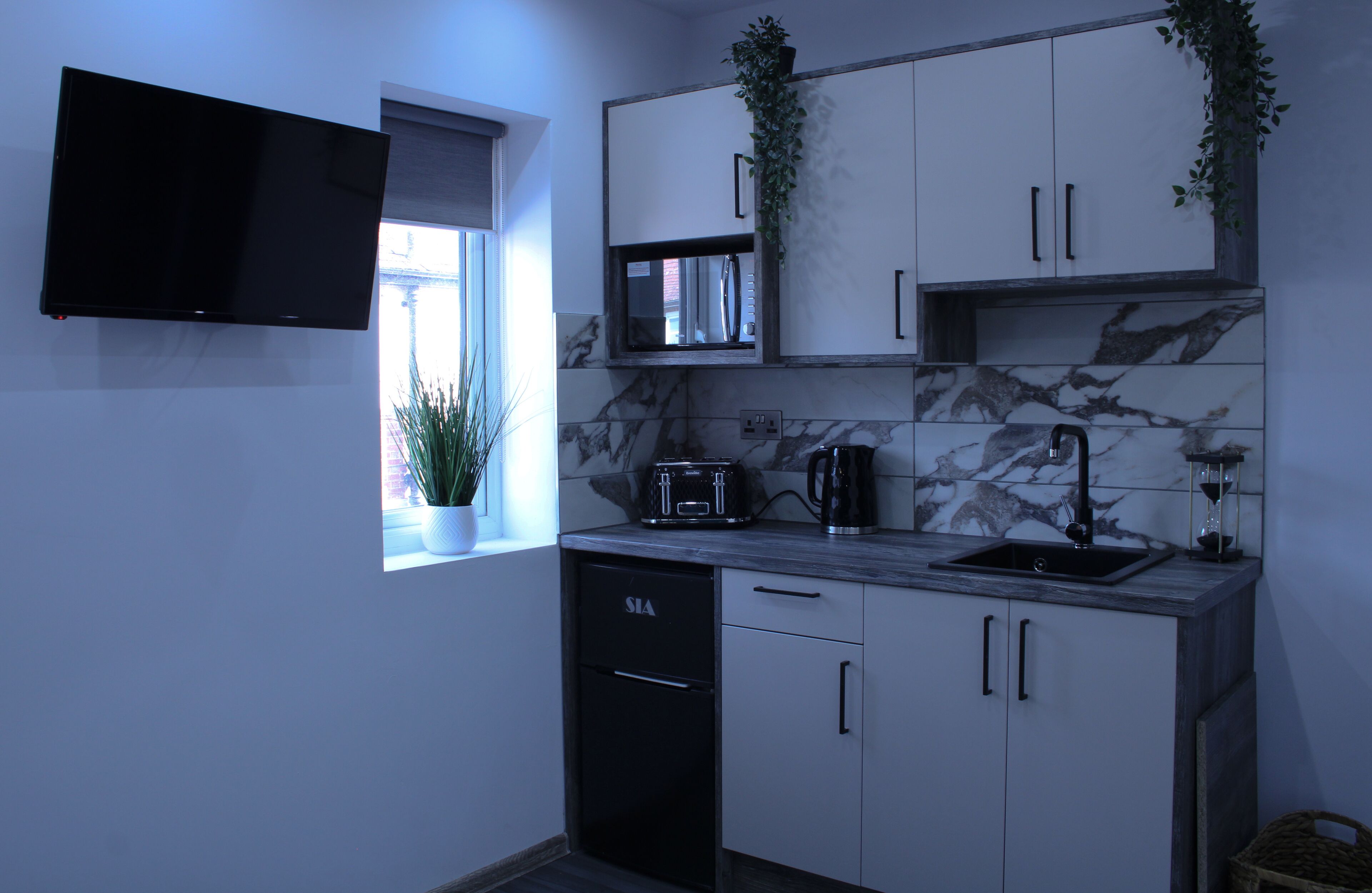 冷蔵庫、電子レンジ、トースター