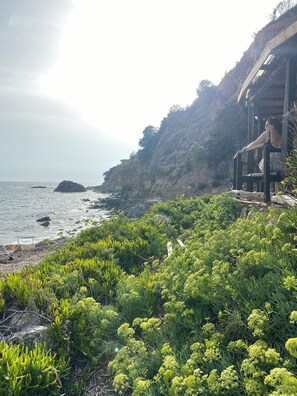 On the beach, sun loungers, beach towels - Sea front beachhouse (le canelle monte Argentario)