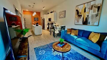 TV, fireplace, video games, DVD player