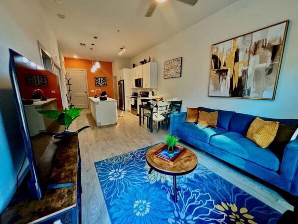 TV, fireplace, video games, DVD player