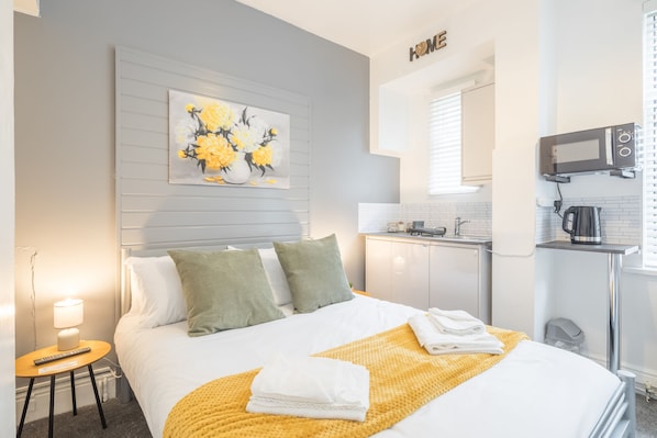 1 soverom, strykejern/-brett, wi-fi og sengetøy