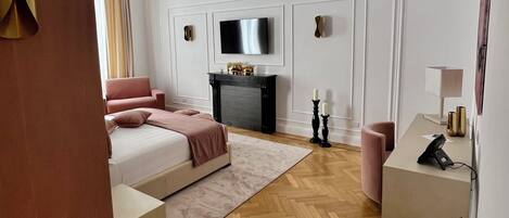 Literie de qualité supérieure, couette en duvet d'oie, minibar