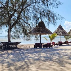 On the beach, white sand, beach bar