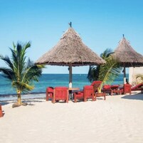 On the beach, white sand, beach bar