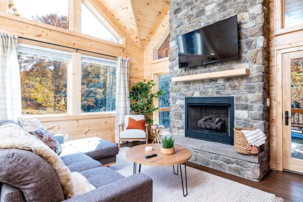 Smart TV, fireplace, table football