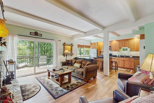 Televisión, chimenea, reproductor de DVD y libros 