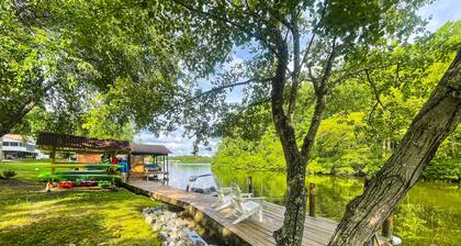 Dog-Friendly lakefront home with dock, game room, kayaks, hot tub, & firepit