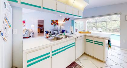 Dog-Friendly Pool Retreat with Lanai, Grill & Central Location