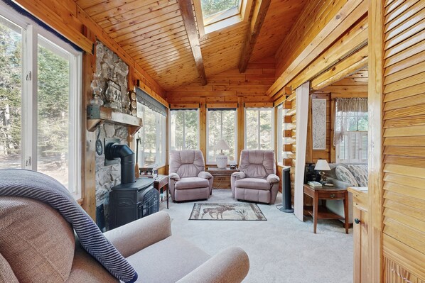 Televisión, chimenea