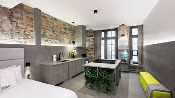 1 habitación, tabla de planchar con plancha, cuna de viaje y wifi