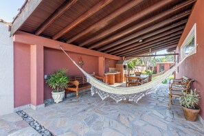 Terrace/patio - 4 quartos piscina 350 m praia (São Sebastião)