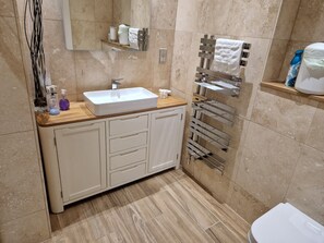Hair dryer, towels