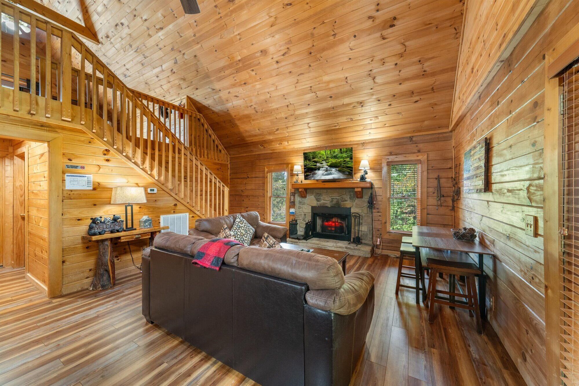 Smart TV, fireplace, video games