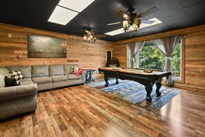 Televisión y chimenea 