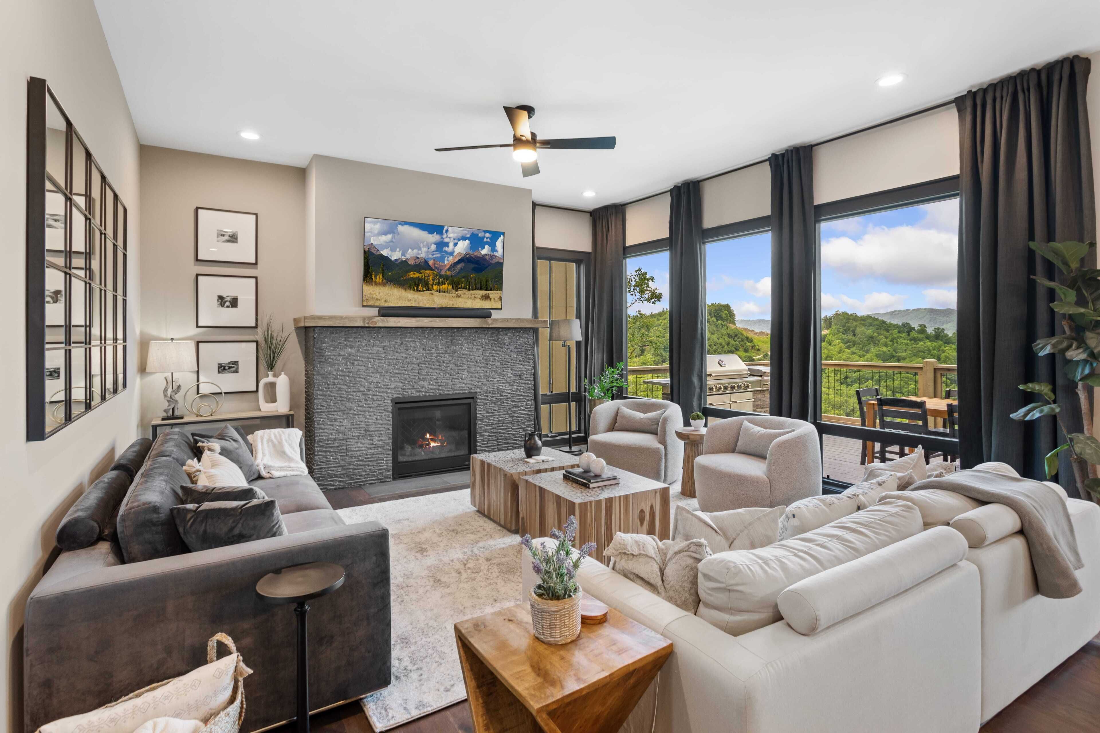 TV, fireplace, ping pong